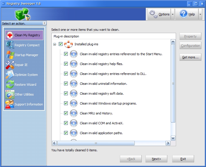 Registry Sweeper screen shot